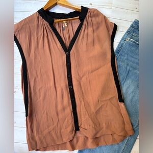 Peace & Pearls rayon and silk blouse